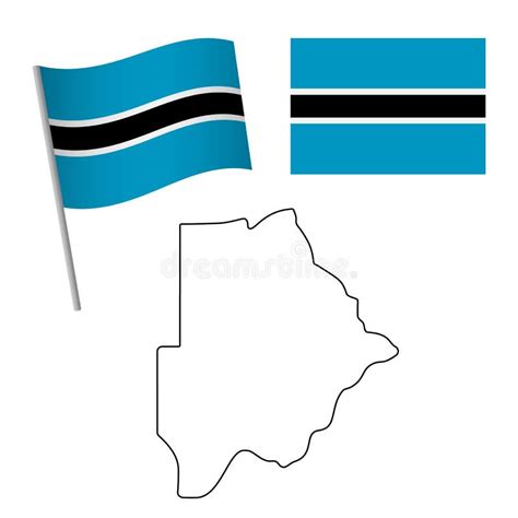 Botswana flag and map stock illustration. Illustration of official ...