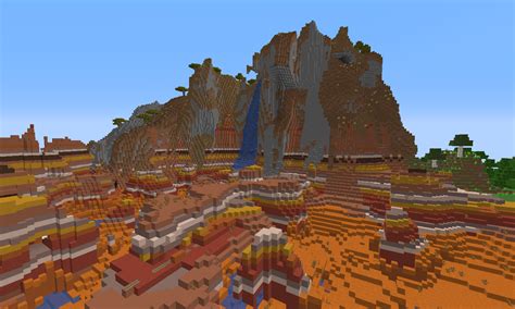 Eroded badlands with shattered savanna at spawn [1.16.4] : r/minecraftseeds