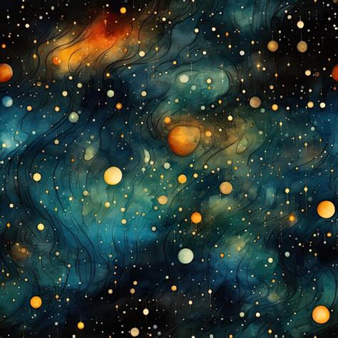 Premium AI Image | Celestial painting with circles and planetary ...