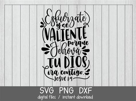 Esfuerzate Y Se Valiente Josue 1:9 SVG Bible Verse Joshua 1 - Etsy Israel