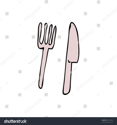 Knife Fork Drawing Stock Vector 47974303 - Shutterstock