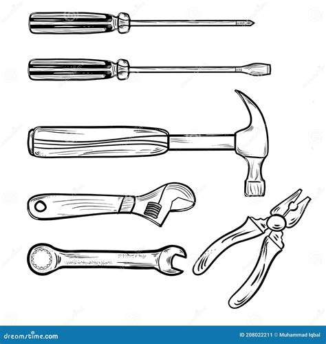 Set of Mechanic Tools Illustration Stock Vector - Illustration of cartoon, brand: 208022211