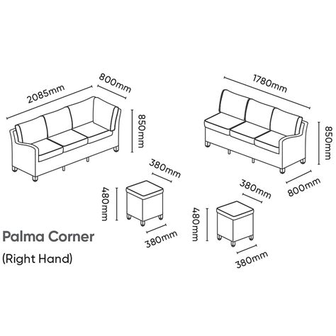 Kettler Palma Corner Right Hand Rattan Outdoor Sofa Set with Slatted T - Garden Trends