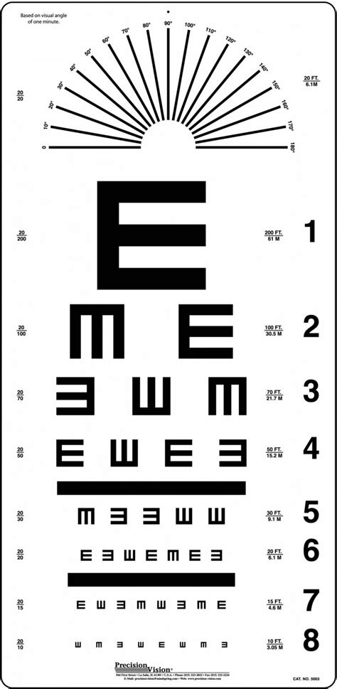 Tumbling "E" Eye Chart - Precision Vision