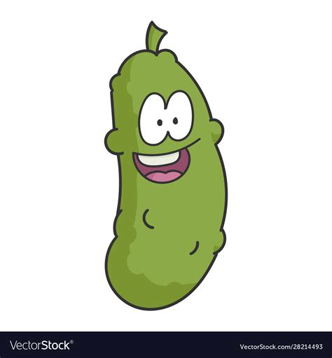 Happy smiling dill pickle cartoon Royalty Free Vector Image