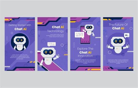 Premium Vector | Chat ai social media story set