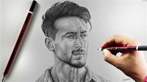 Drawing Tiger Shroff with NATARAJ pencil - YouTube