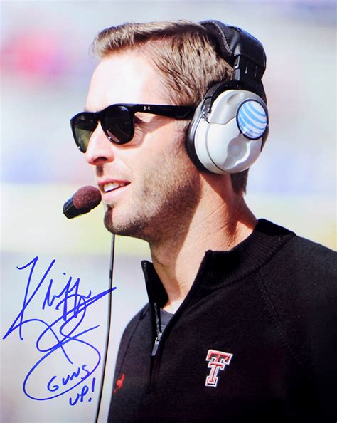 Kliff Kingsbury Autographed Texas Tech Red Raiders 8x10 Photo Inscribed Guns Up