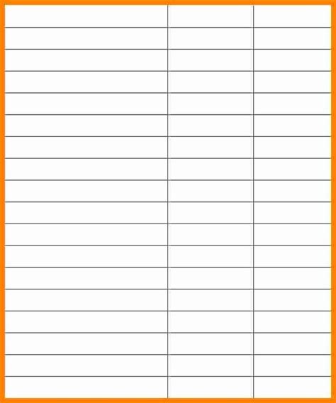 Printable Blank 3 Column Chart With Lines