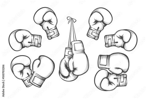 Boxing gloves. Equipment for fight competition, hanging and protection ...