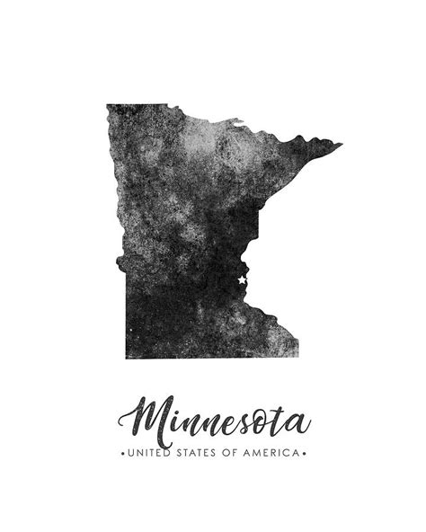 Minnesota State Map Art - Grunge Silhouette Mixed Media by Studio ...