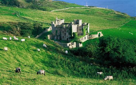 Download Man Made Clifden Castle HD Wallpaper