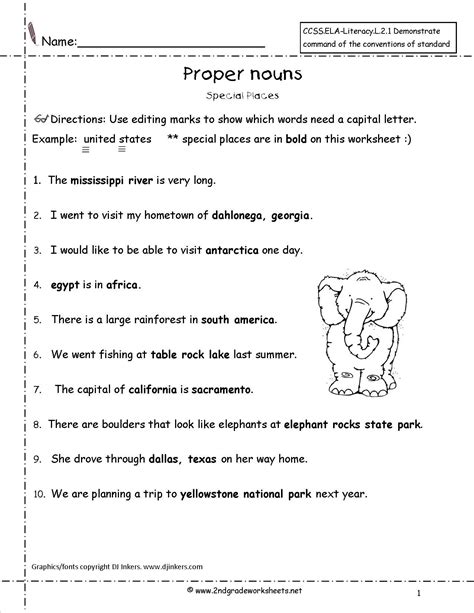 Common and Proper Nouns Worksheets from The Teacher's Guide | Proper nouns worksheet, Proper ...