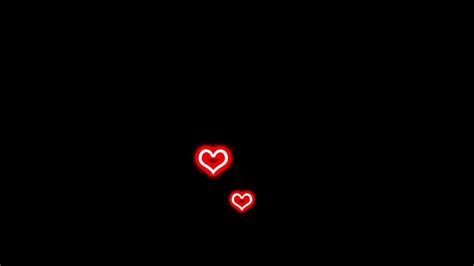 Red Neon Heart icons pop up animation with black background. Love ...