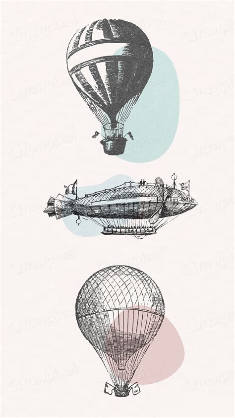 Vintage Victorian style airship vectors | Premium Vector - rawpixel