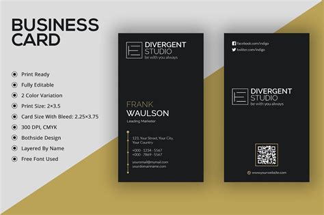 Vertical Business Card | Business card fonts, Business cards creative ...