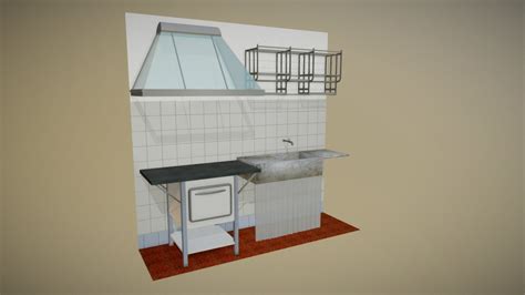 Stove, Sink, Dish drainer, Kitchen hood - Download Free 3D model by VisitLab Cineca ...