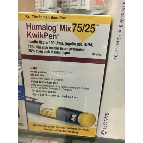 Humalog Mix 75/25 Kwikpen 100IU/ml x 3ml / Tiểu đường - mỡ máu/ Thuốc tân dược/nhathuocyentrang.com