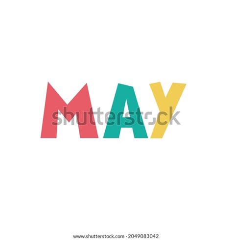 May Monthly Logo Colorful Handlettered Text Stock Vector (Royalty Free) 2049083042 | Shutterstock