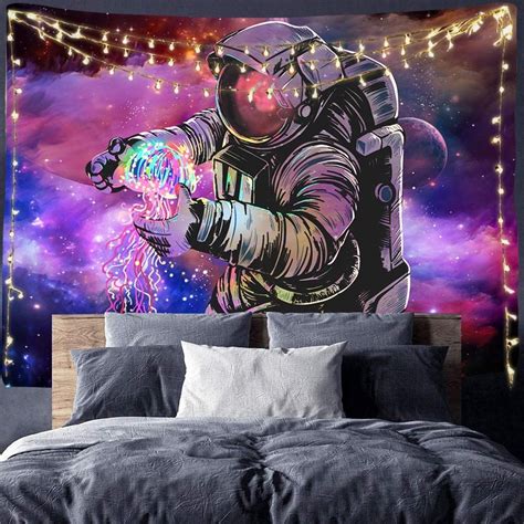 Trippy Astronaut Tapestry Wall Hanging Fantasy Galaxy - Etsy