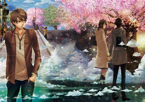 Anime Cherry Blossom Couple Hd Wallpapers - Wallpaper Cave