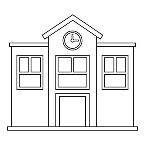 School icon, outline style 15206589 Vector Art at Vecteezy