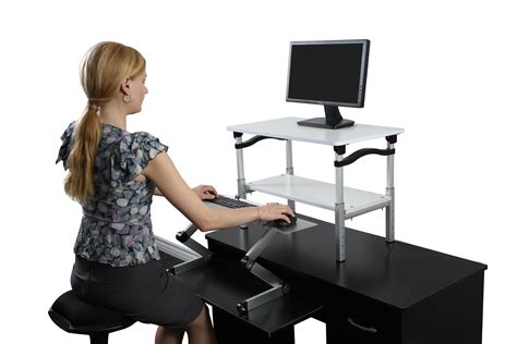 Lift Tall Adjustable Height Computer Monitor Stand for Sitting & Standing Desk. Ergonomic on ...