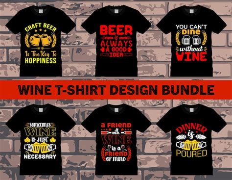 Premium Vector | A bunch of t - shirts that say wine t - shirt design ...