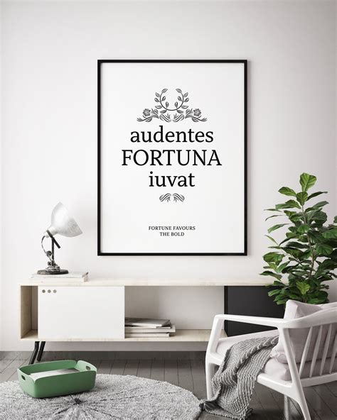 Audentes Fortuna Iuvat Printable Art Poster Inspirational - Etsy