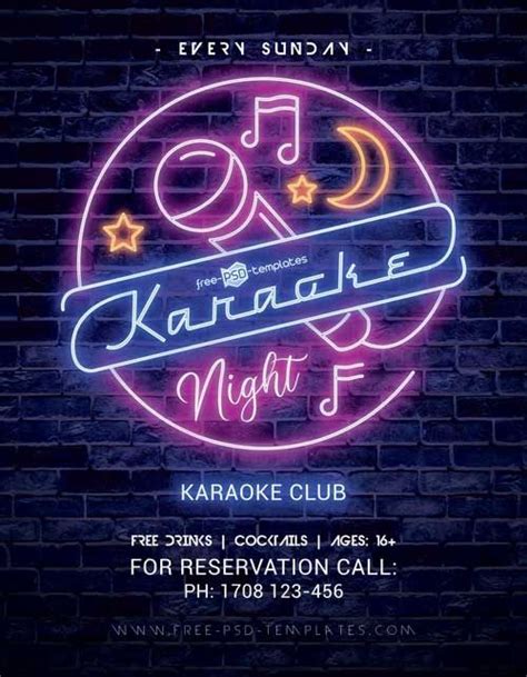 Check out the Free Karaoke Night Party PSD Flyer Template only on https://freepsdflyer.com ...