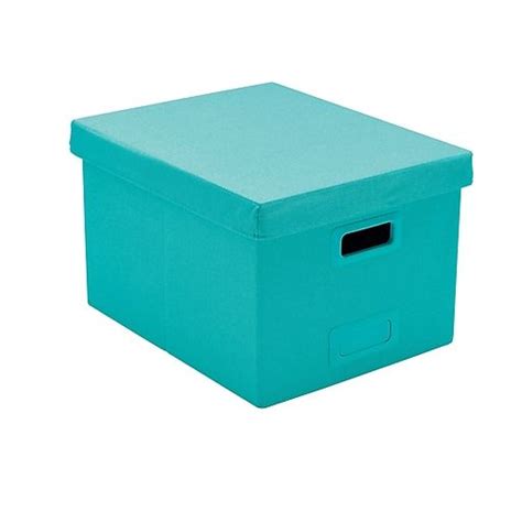 Poppin Aqua Large Storage File Box | File box, Office organization files, Home office organization