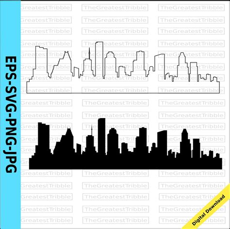 Houston city skyline silhouette houston city skyline outline etsy – Artofit