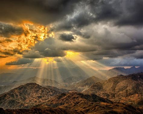 Wallpaper Sunset, clouds, mountains, desert 1920x1200 HD Picture, Image