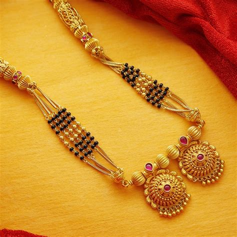 Buy quality 22carat Enchanting Temple Long Vati Mangalsutra For Women in Pune