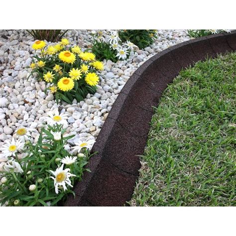 EcoBorder 4 ft. Brown Rubber Curb Landscape Edging (4-Pack) CURB-BRN ...