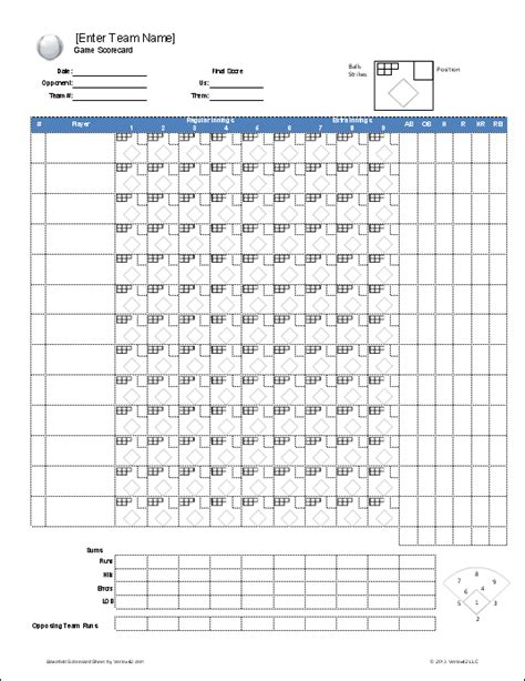 Free Baseball Roster and Lineup Template