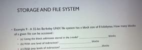 A UNIX-type file-system uses a disk block size of 1KB, 128 byte inodes, and 32 bit... - HomeworkLib