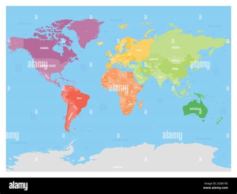 Map Of The World Continents Labeled