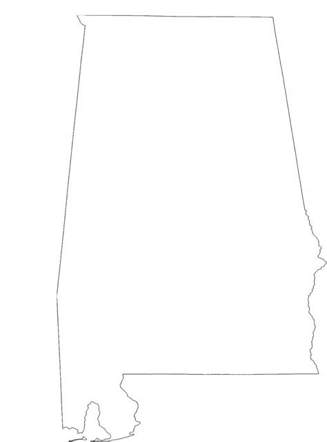 Alabama State Outline Map Free Download