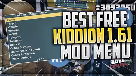 MOD MENU GRATUIT | Kiddion's Modest Menu 0.9.4 | TUTO FR GTA ONLINE 1. ...