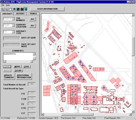 Managing Robins Air Force Base Aircraft Inventories using MapObjects and ArcIMS