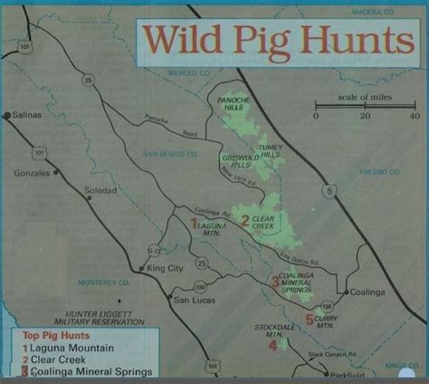 2018 Fort Hunter-Liggett Pig and Turkey Hunting Map