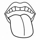 Mouth And Tongue Coloring Page Pages sketch template