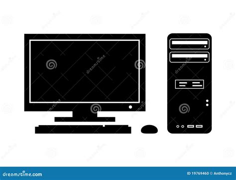 Silhouette of computer stock vector. Image of object - 19769460