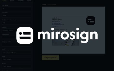 Mirosign.com — professional HTML email signature generator — Designbooth