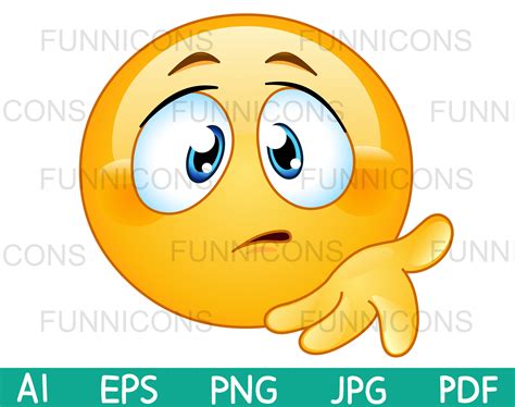 Clipart Cartoon of Confused Emoji Emoticon Gesturing What is - Etsy Ireland