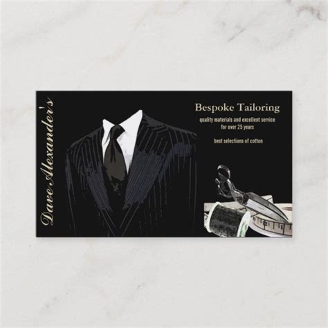 bespoke tailoring business card | Zazzle.com