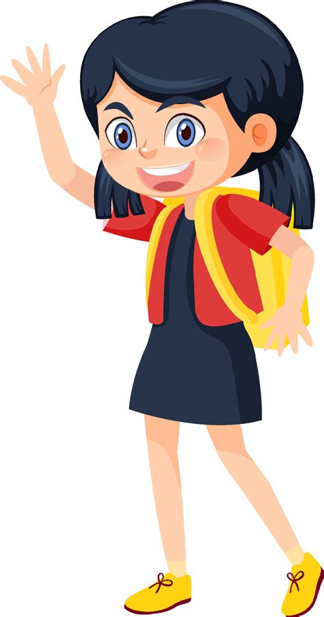 Female student cartoon character with backpack 8190711 Vector Art at ...