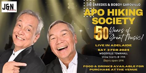 APO Hiking Society 50 Years of Great Music! Live in Adelaide