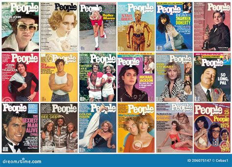 Collage of Old Vintage People Celebrity News Magazine Covers Editorial ...